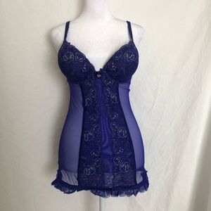 La SENZA Midnight Blue Lace Chemise